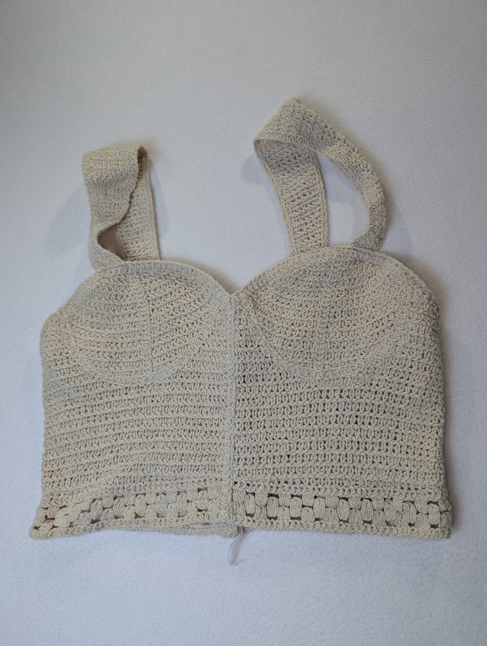 Zara Cream Crochet Top Size M
